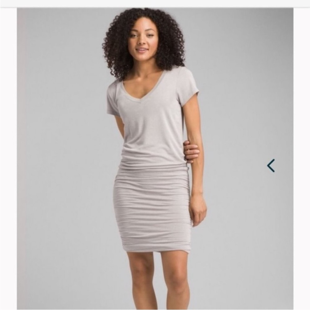 Prana Gray Ruched Dress Size Small